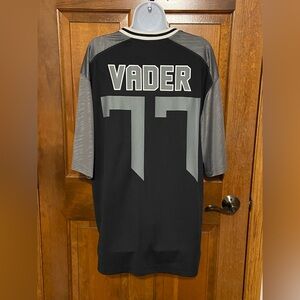 Mad Engine Star Wars Darth Vader #77 Football Jersey Shirt Black Gray Size Large
